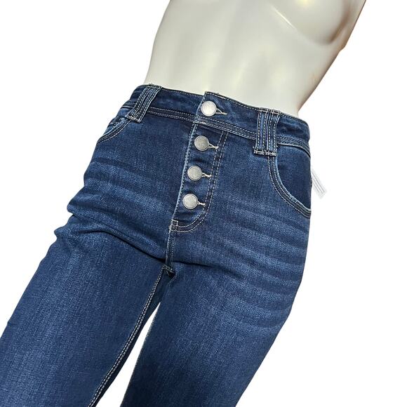 Westbound Petites Button Fly High Rise Straight Leg Jeans Dark Wash Size 6P R - Picture 7 of 7